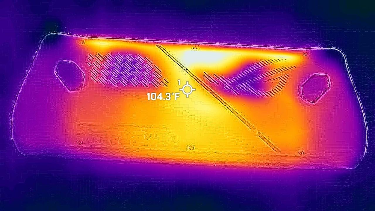 The backside of the ROG Ally gets decently warm after running for a few minutes.