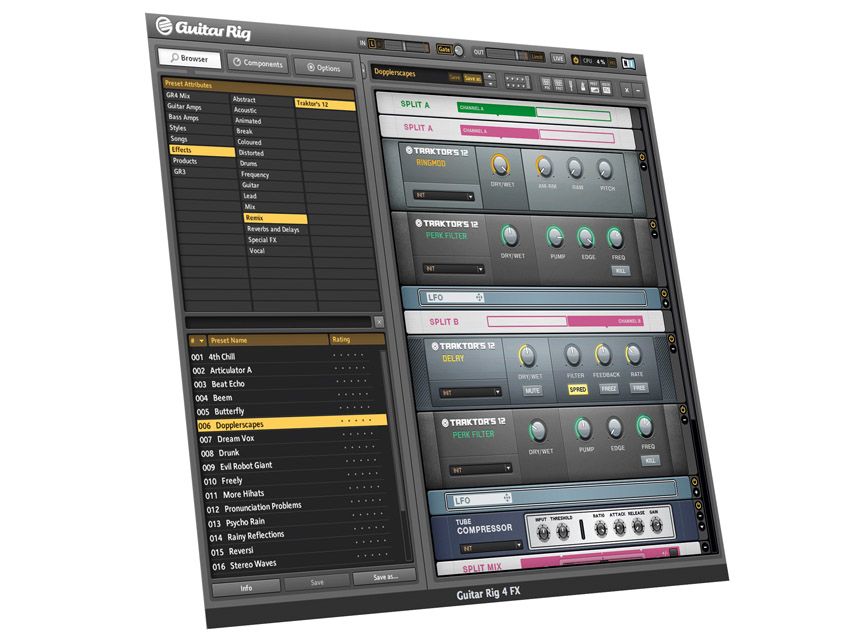 Traktor Pro's effects are now available in Guitar Rig for use in your productions.