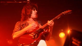 Pat Travers plays guitar as he performs onstage at the Aragon Ballroom, Chicago, Illinois, October 19, 1979.