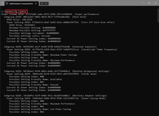 Powercfg query command