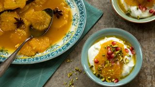 Warm spiced orange with labneh