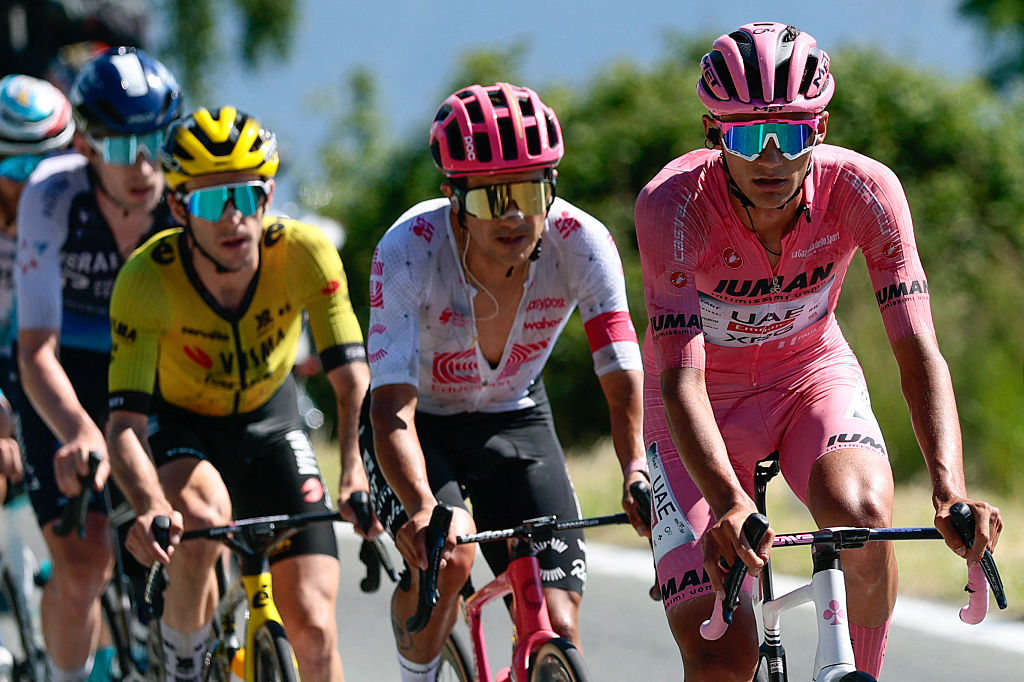 Isaac Del Toro, Richard Carapaz and Simon Yates at the 2025 Giro d&#039;Italia