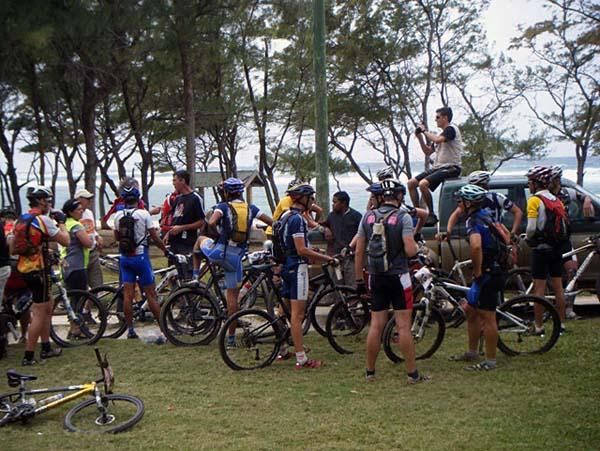 The racers congregate