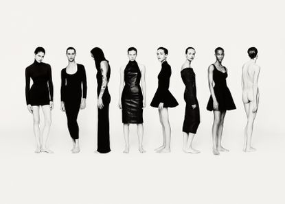 Women in different Alaïa black dresses