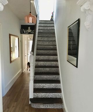 leopard print hallway