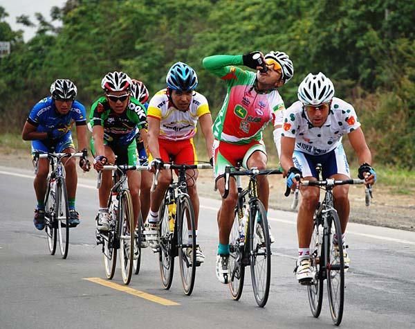 A group of racers during stage six.
