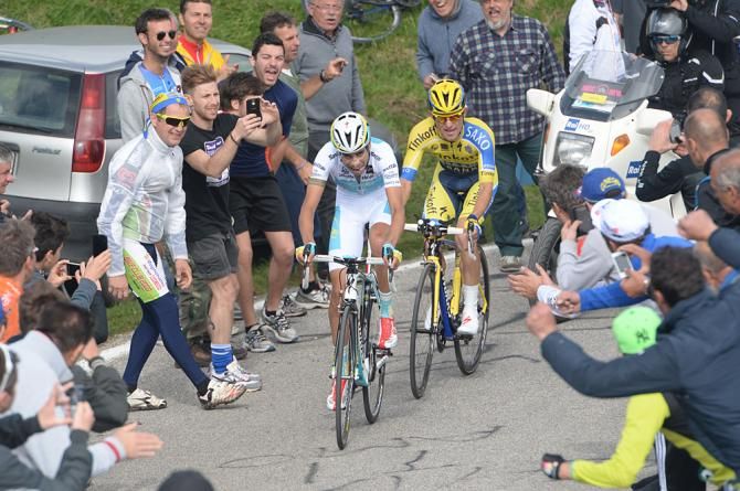Fabio Aru (Astana) and Rafal Majka (Tinkoff-Saxo)