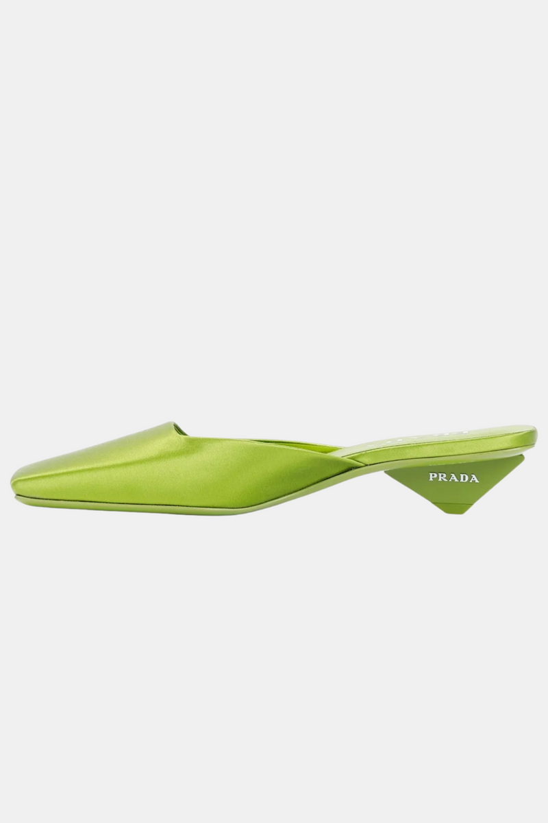 Prada Green Satin Mules - 36.5 Eu