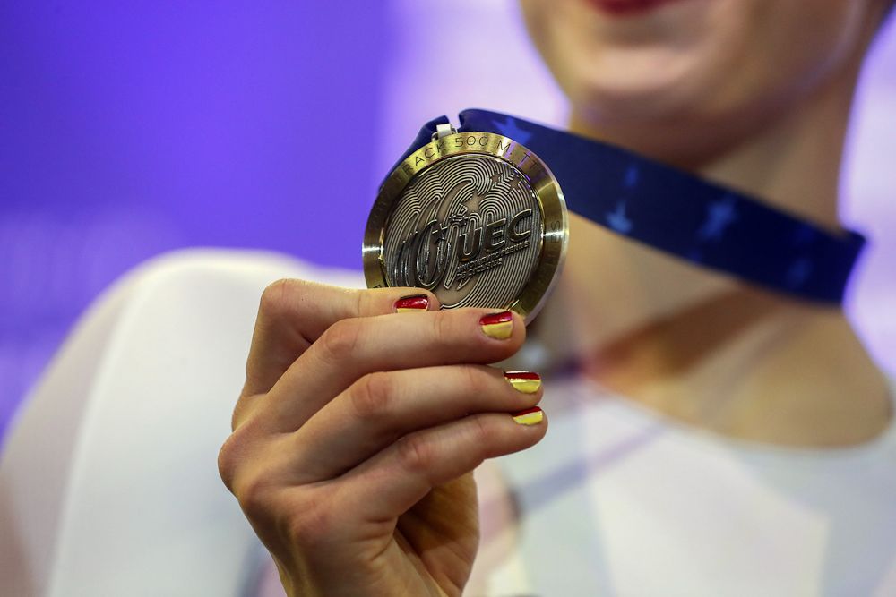 One of the medals from the European track championships