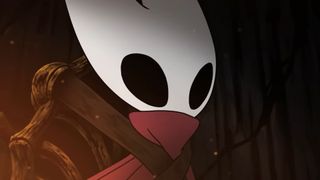 Hollow Knight Silksong screenshot of Hornet sitting shocked in a chair