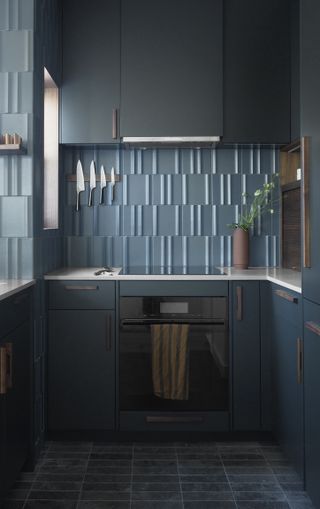 dark blue navy kitchen cabinets