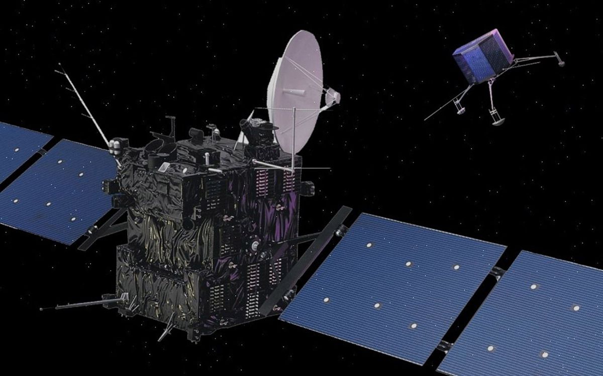 An artist's depiction of the Rosetta spacecraft.