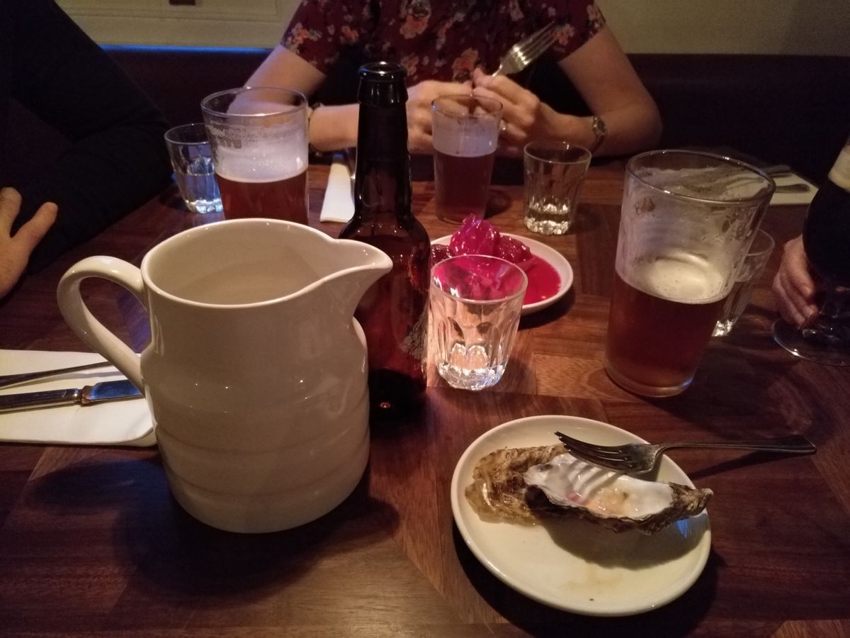 An okay result from a very dimly lit restaurant