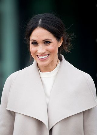 BELFAST, NORTHERN IRELAND - MARCH 23: Meghan Markle visits the iconic Titanic Belfast during their visit to Northern Ireland on March 23, 2018 in Belfast, Northern Ireland, United Kingdom. (Photo by Samir Hussein/Samir Hussein/WireImage)