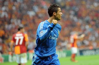 Cristiano Ronaldo celebrates after scoring for Real Madrid against Galatasaray in September 2013.