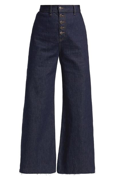 Veronica Beard Grant High-Rise Wide-Leg Jeans 