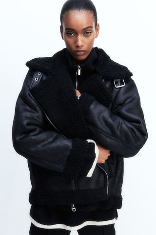 Oversized Teddy-Fleece-Lined Jacket