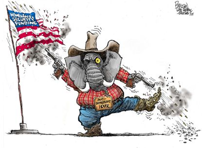 Political cartoon U.S. GOP immigration