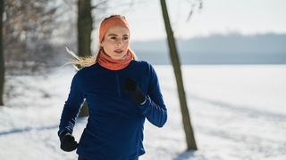 Woman Exercising Outside In Winter