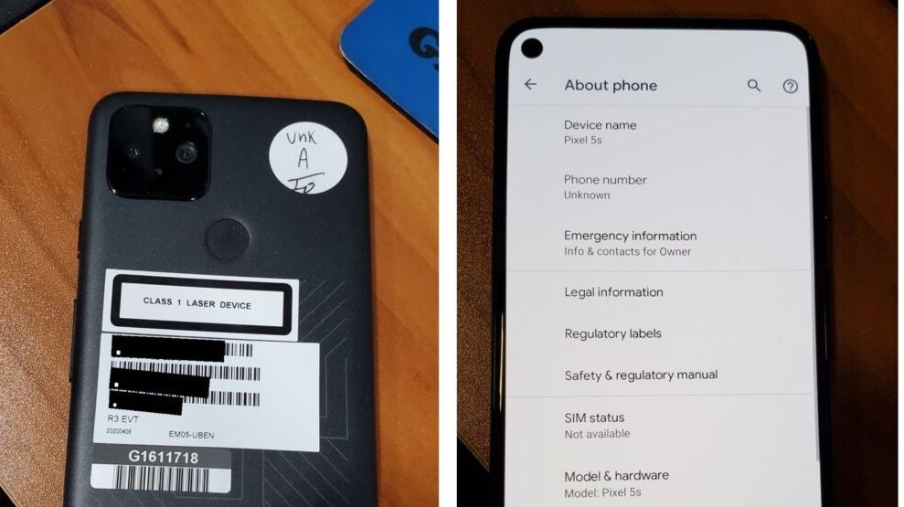 Google Pixel 5 photo leak reveals new Pixel 5S