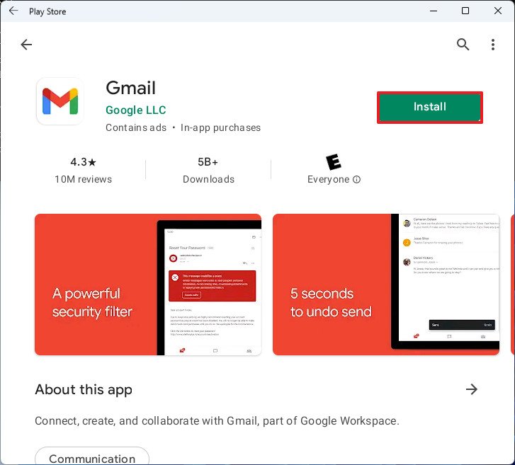 Install Android Google Play App on Windows 11