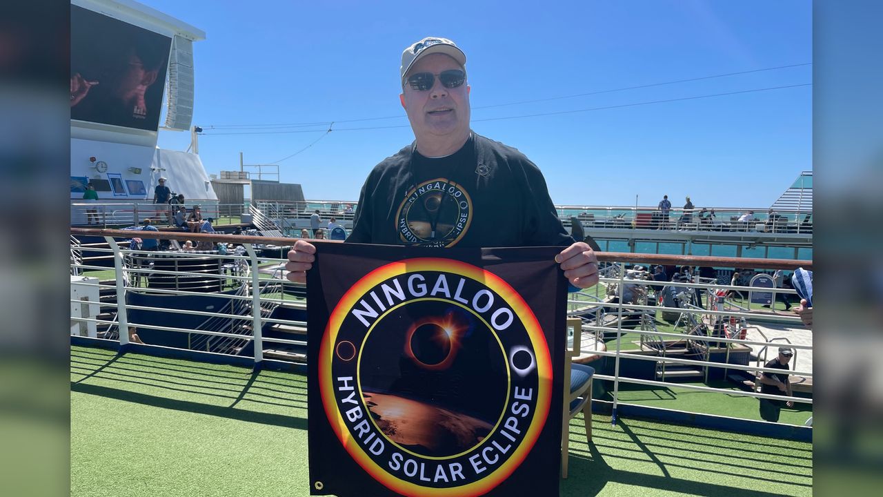 Everen T. Brown, of 360&deg; World Atlas, talks aboard the Pacific Explorer.