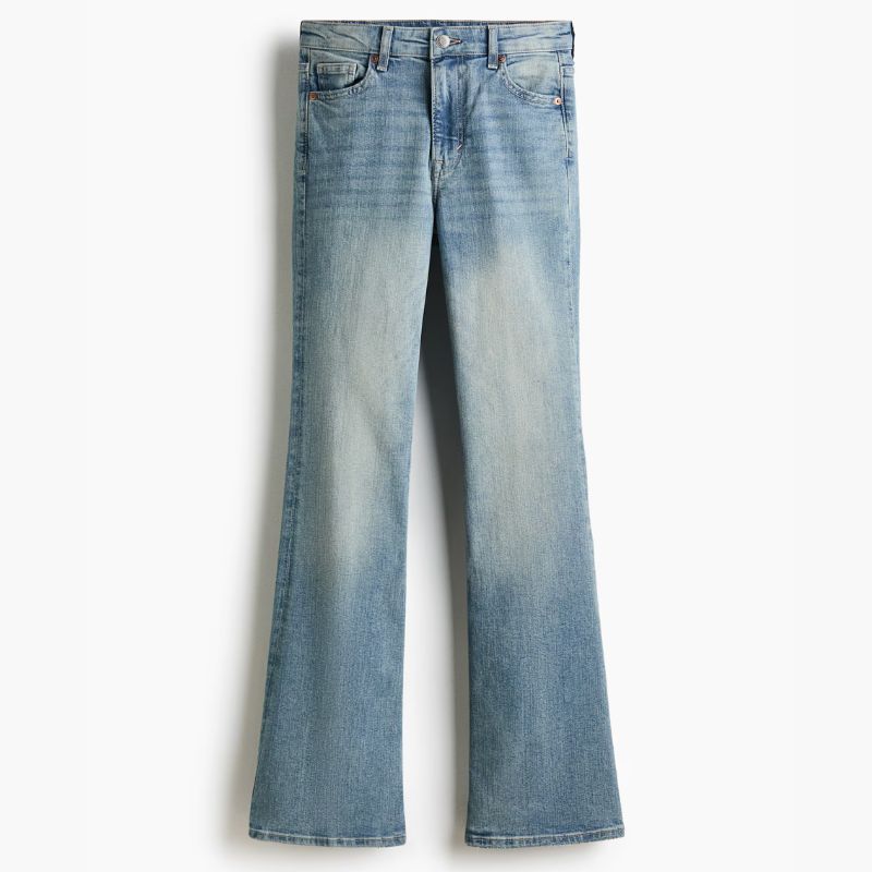H&amp;amp;M, lightwash denim flared jeans