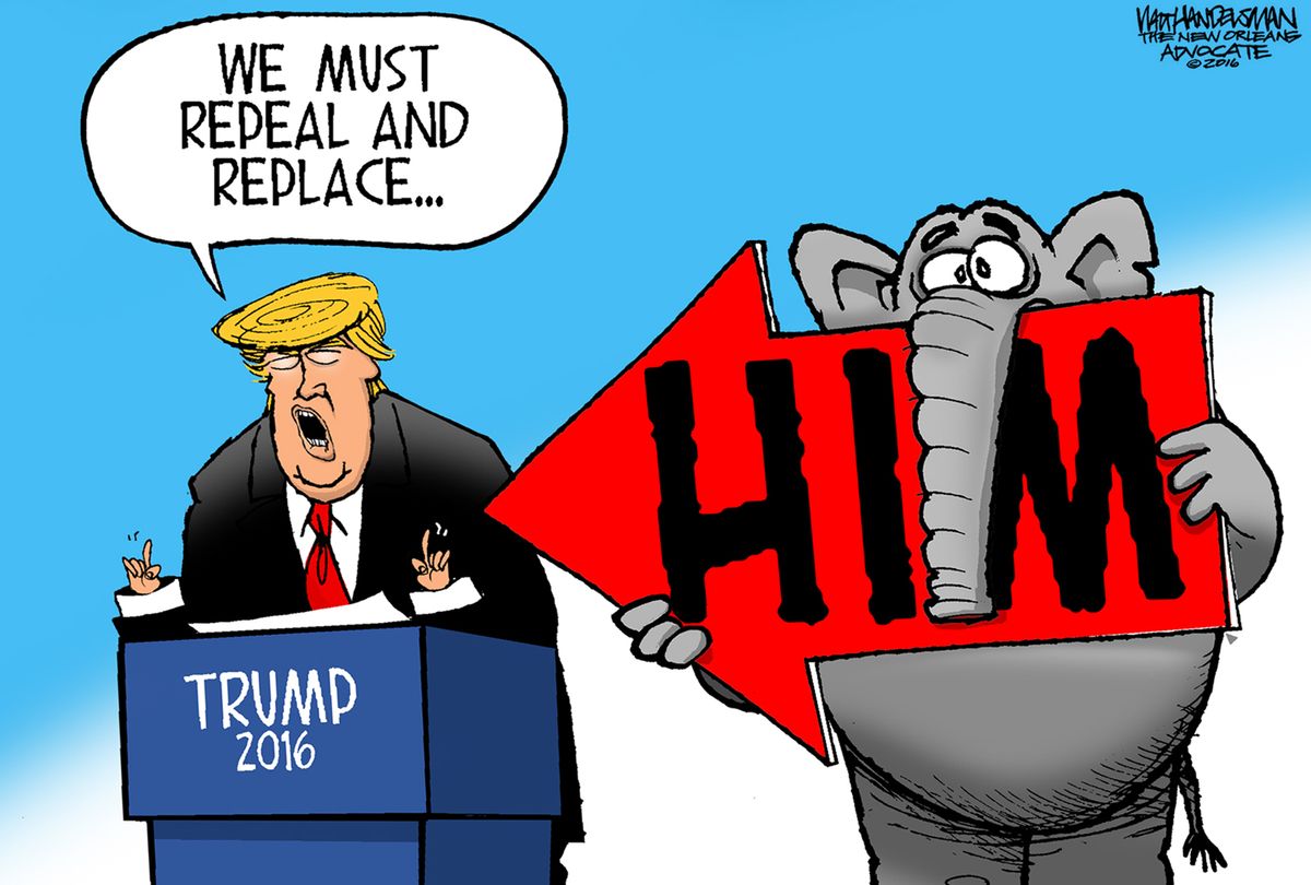 Political cartoon U.S. Donald Trump GOP distance | The Week