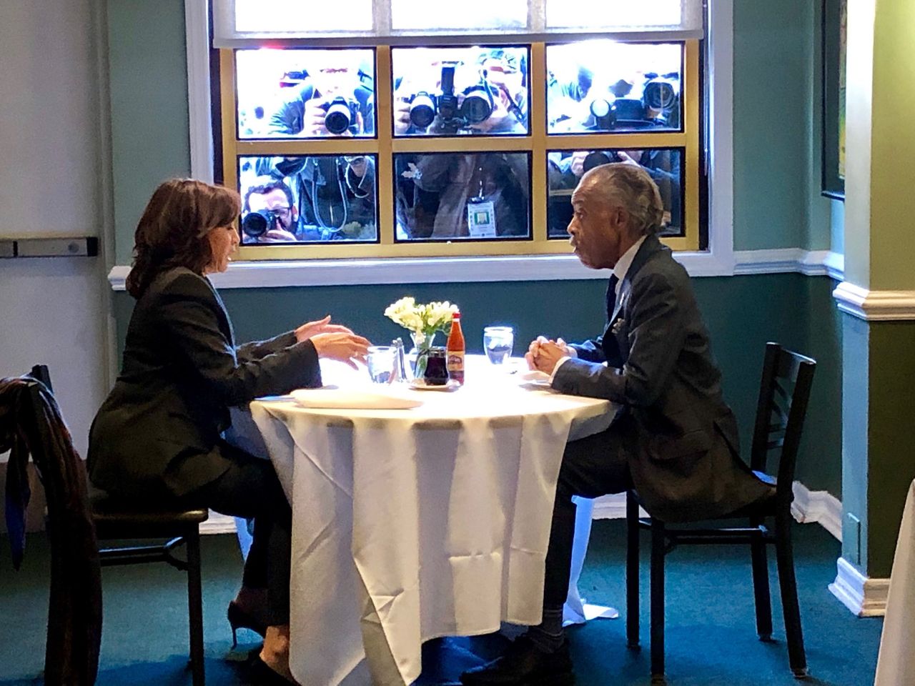 Kamala Harris and Reverend Al Sharpton. 