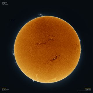 Paolo Porcellana sent SPACE.com this image of the sun taken from Asti, Italy. This image was released Aug. 14, 2013.
