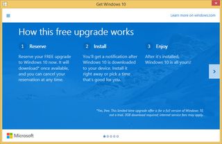 Windows 10 Upgrade Window