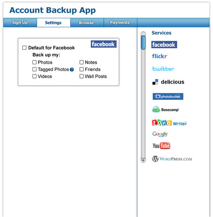 Lifestream backup