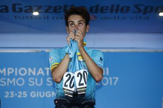 Fabio Aru taking it all in after winning Italian nationals