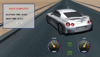 The 2D user interface elements for the game are results overlay and heads-up display