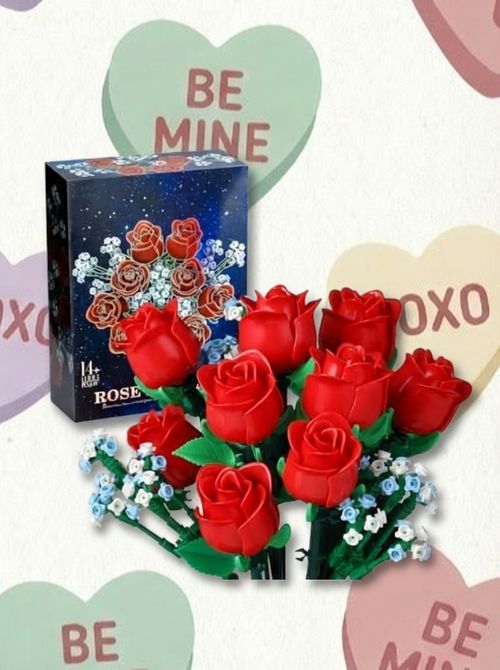 Red Rose Bouquet Building Set