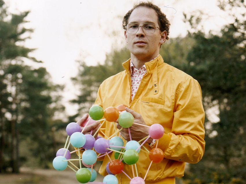 Dan Snaith aka Caribou holding something scientific