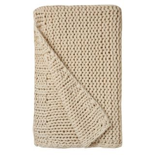 Dunelm chunky knitted throw in natural 