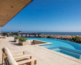 A resort-style terrace and infinity pool