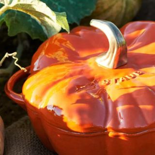 An orange, pumpkin-shaped pot from Urban Outfitters