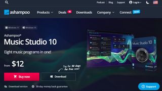 Website screenshot for Ashampoo Music Studio.