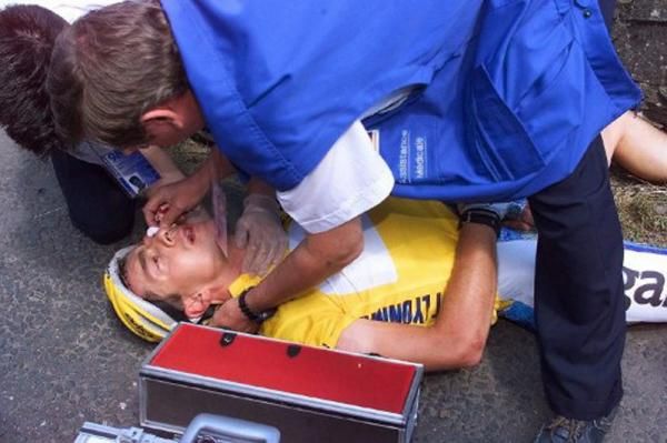 Boardman's crash at the 1998 Tour de France ended his race