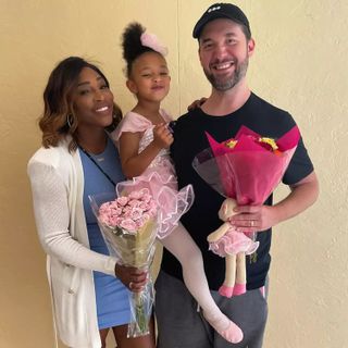 Serena Williams with her family