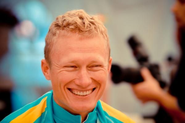 All smiles for Alexandre Vinokourov (Astana)