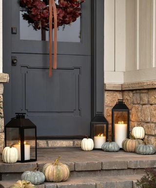 Porch pumpkins