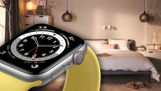 An Apple Watch in a bedroom
