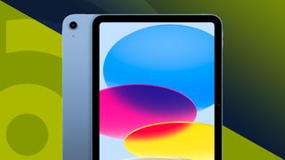 The Apple iPad 11-inch (2025) on a green background