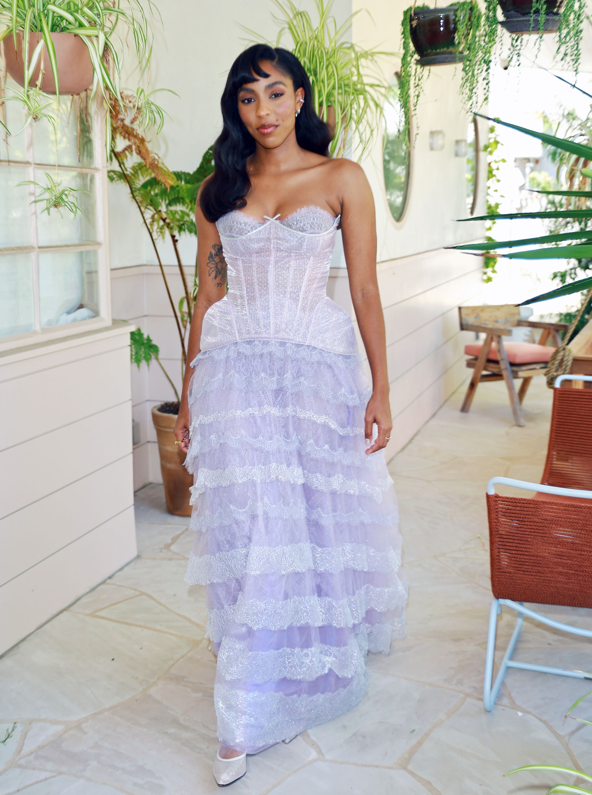 Jessica Williams in her final custom Honor look before heading to the Emmys red carpet.