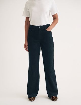 Black Cord Wide Leg Trousers