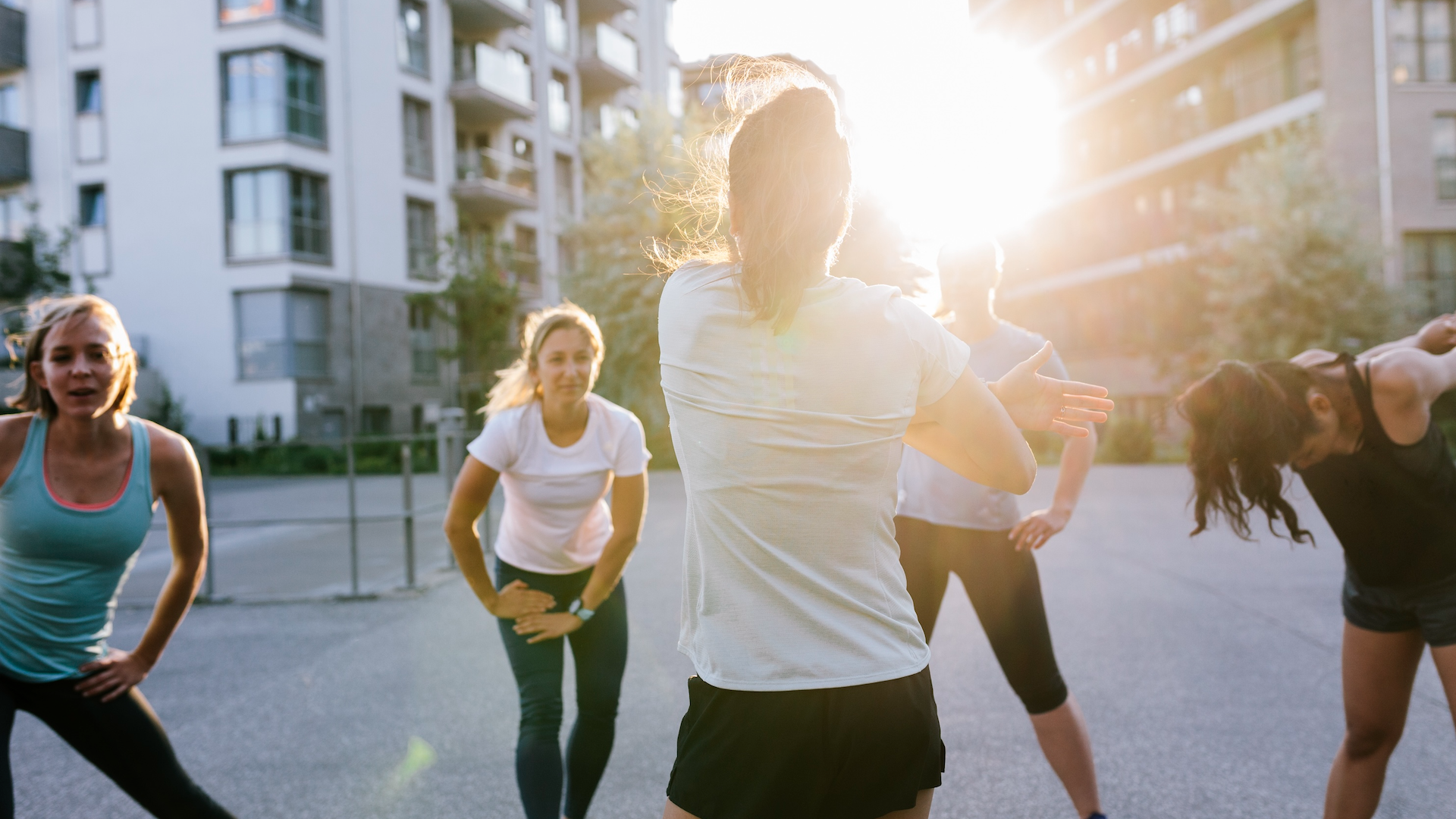 Women doing a group personal training session