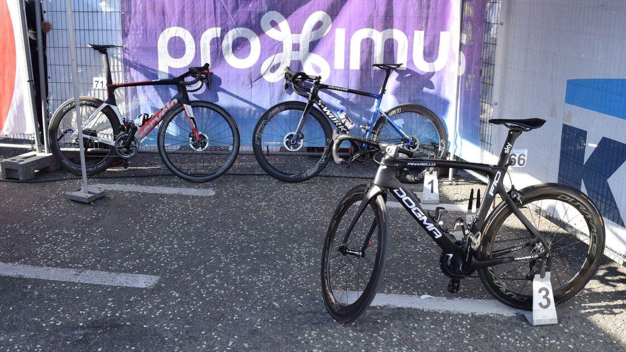 The three podium bikes from the 2019 Scheldeprijs